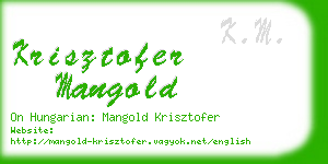 krisztofer mangold business card
